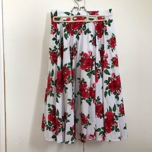 Hell Bunny brand rose floral circle skirt